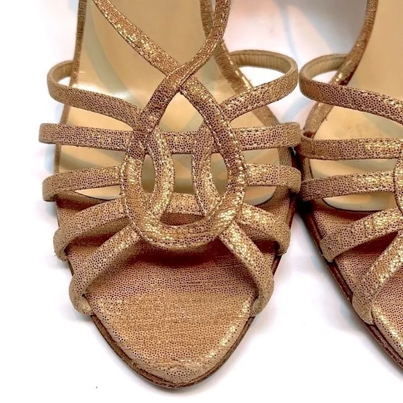 Vintage Jimmy Choo 90’s Rose Gold Sparkly Slingback Heals: S- 7.5 - Picture 9 of 15